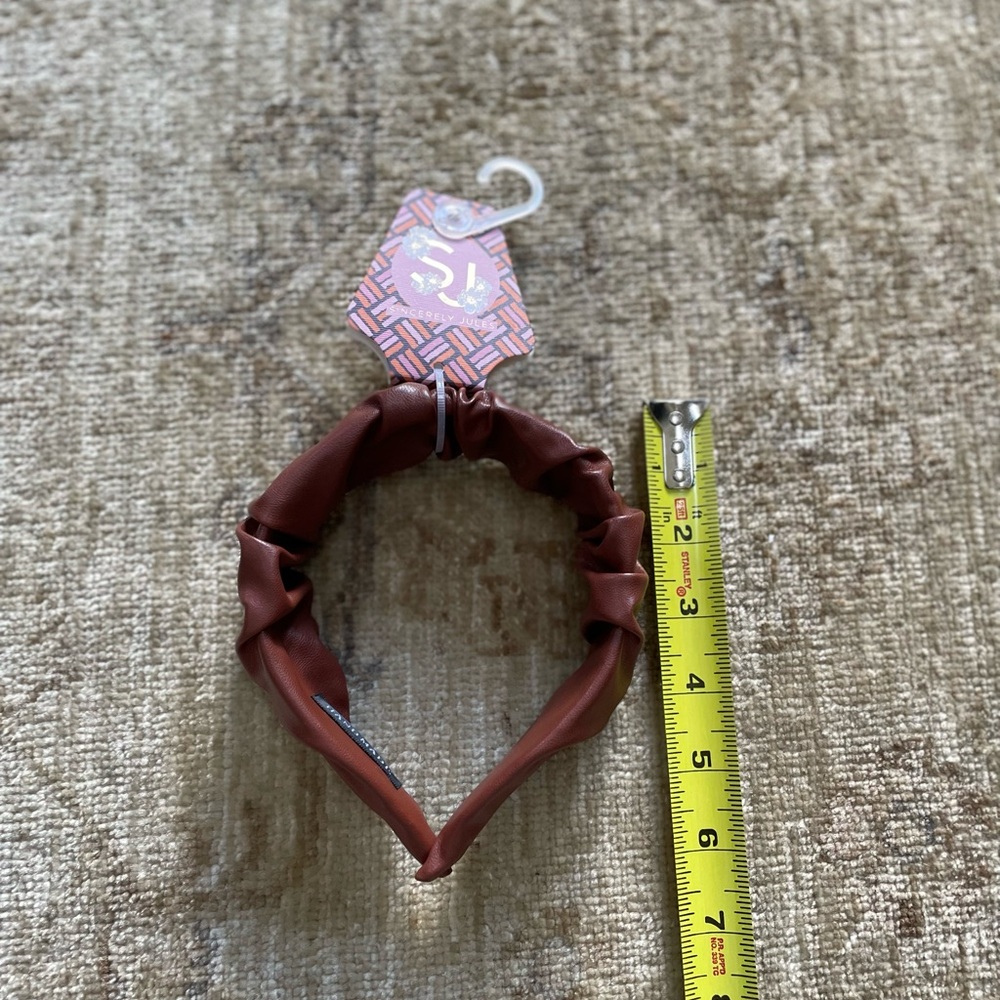 Brown Leatherette Headband - Picture 4 of 5